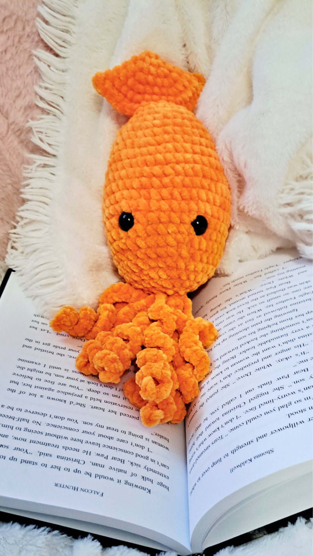 Large Crochet Squid Plush | Orange Squid Stuffed Animal | Handmade Ocean Plushie | Sea Creature Gift | Soft Crochet Squid