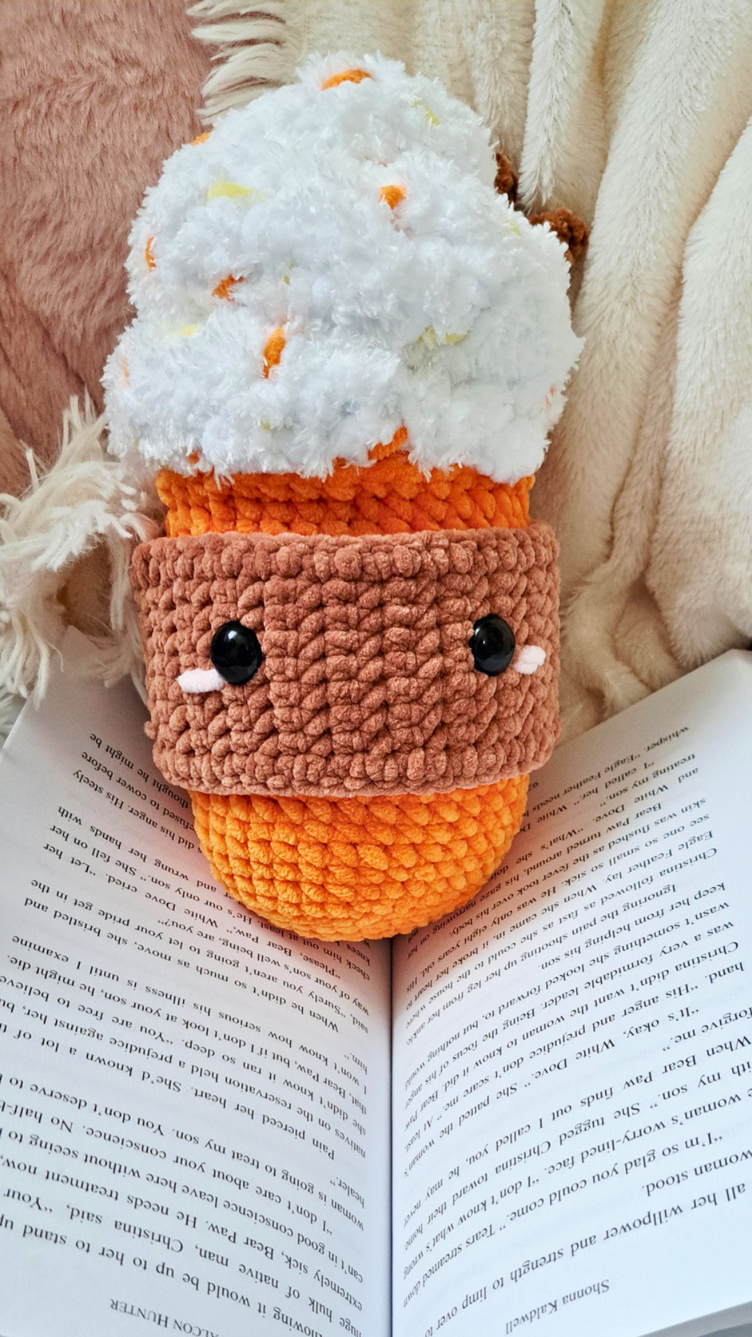 Crochet Pumpkin Spice Latte Plush | Fall Coffee Plushie | Handmade PSL Stuffed Toy | Cozy Autumn Decor | Coffee Lover Gift
