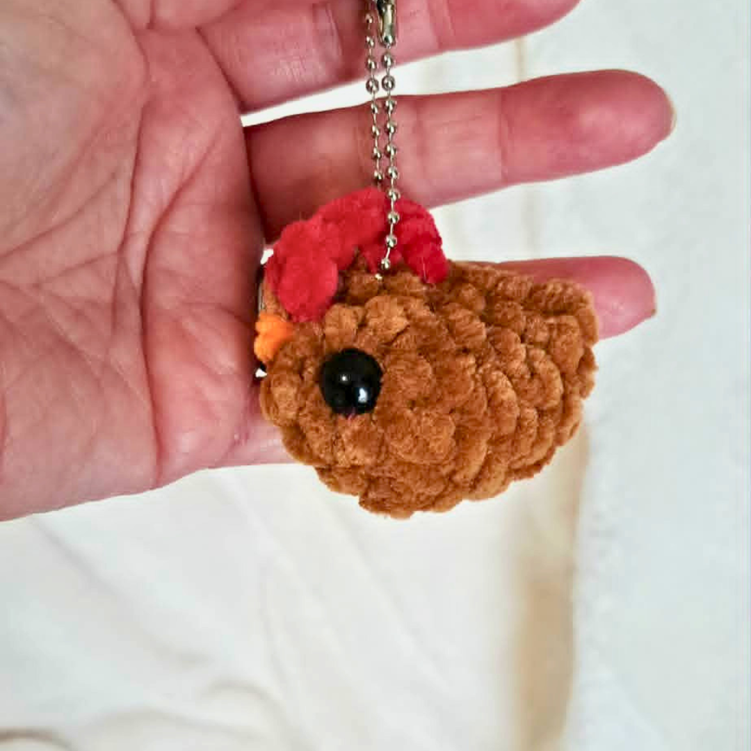 Crochet Chicken Keychain | Mini Hen Bag Charm | Handmade Farm Animal Keychain | Cute Chicken Lover Gift