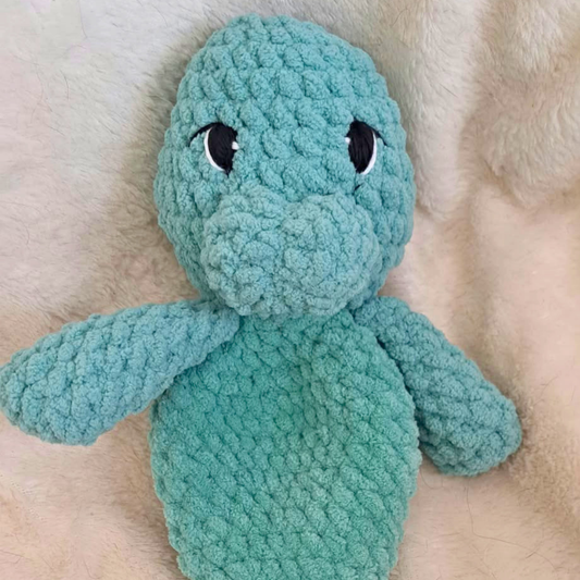 Mini Manatee Snuggler Crochet Plush | Handmade Sea Cow Lovey, Ocean Nursery Gift
