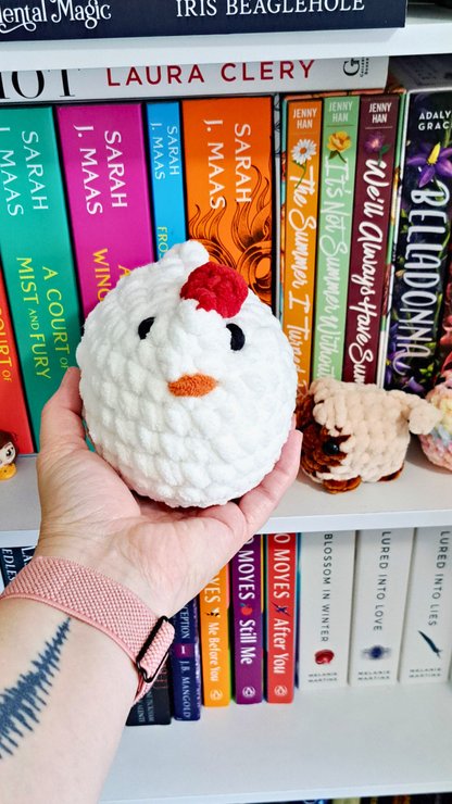 Mabel Chicken Crochet Plush | Chubby Hen Stuffed Animal | Handmade Farm Animal Plushie | Cute Crochet Chicken | Chicken Lover Gift
