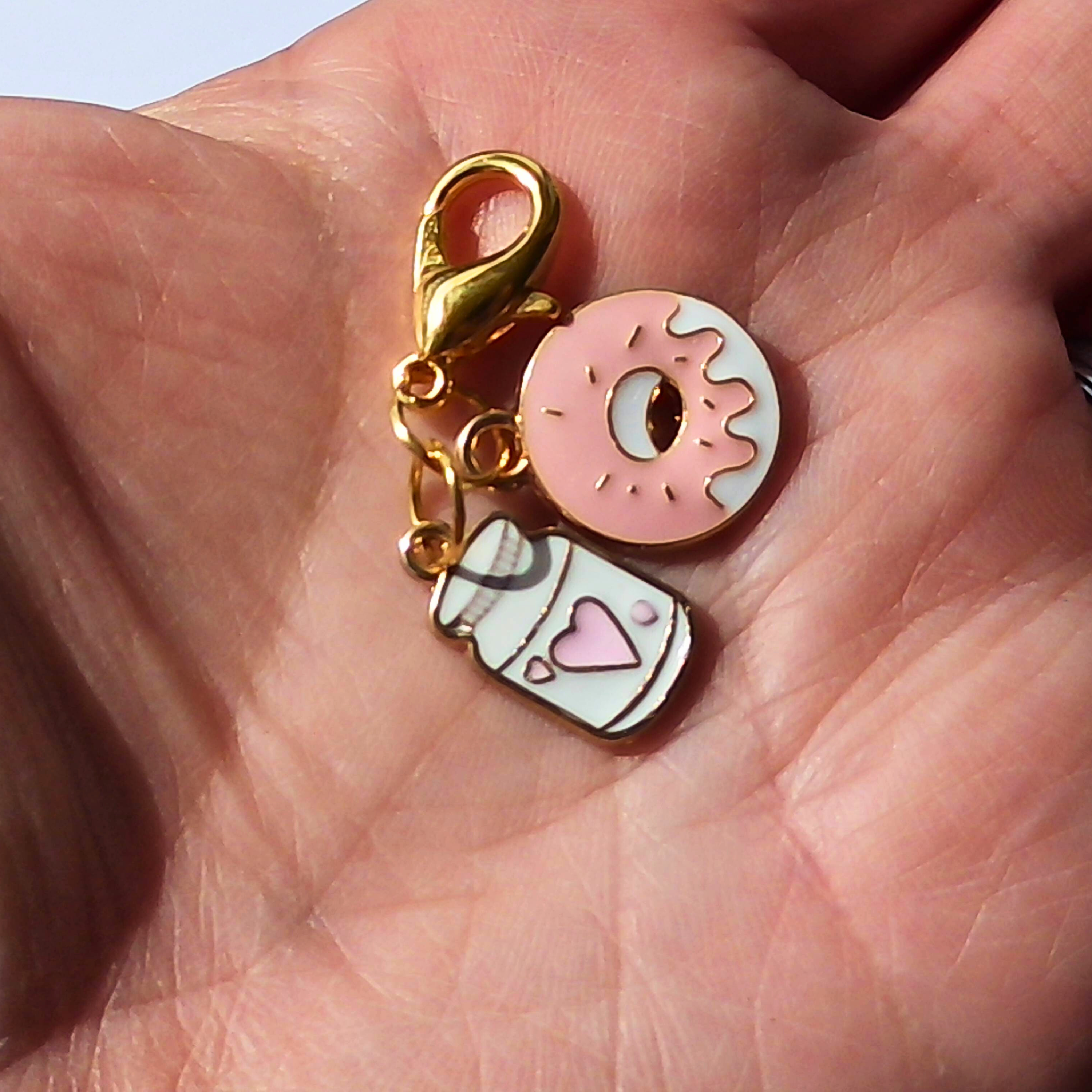 Donut & Milk Zipper Pull Charm