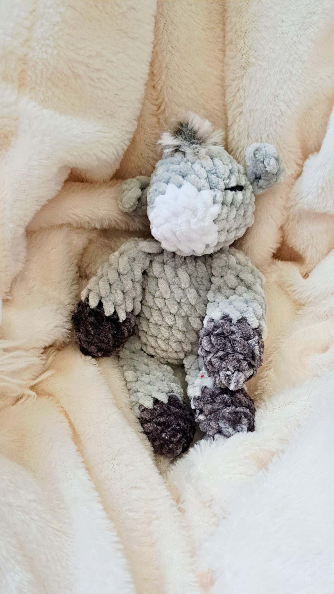 Sleepy Donkey Crochet Plush | Handmade Donkey Stuffed Animal | Soft Farm Animal Plushie | Amigurumi Donkey | Cute Donkey Gift