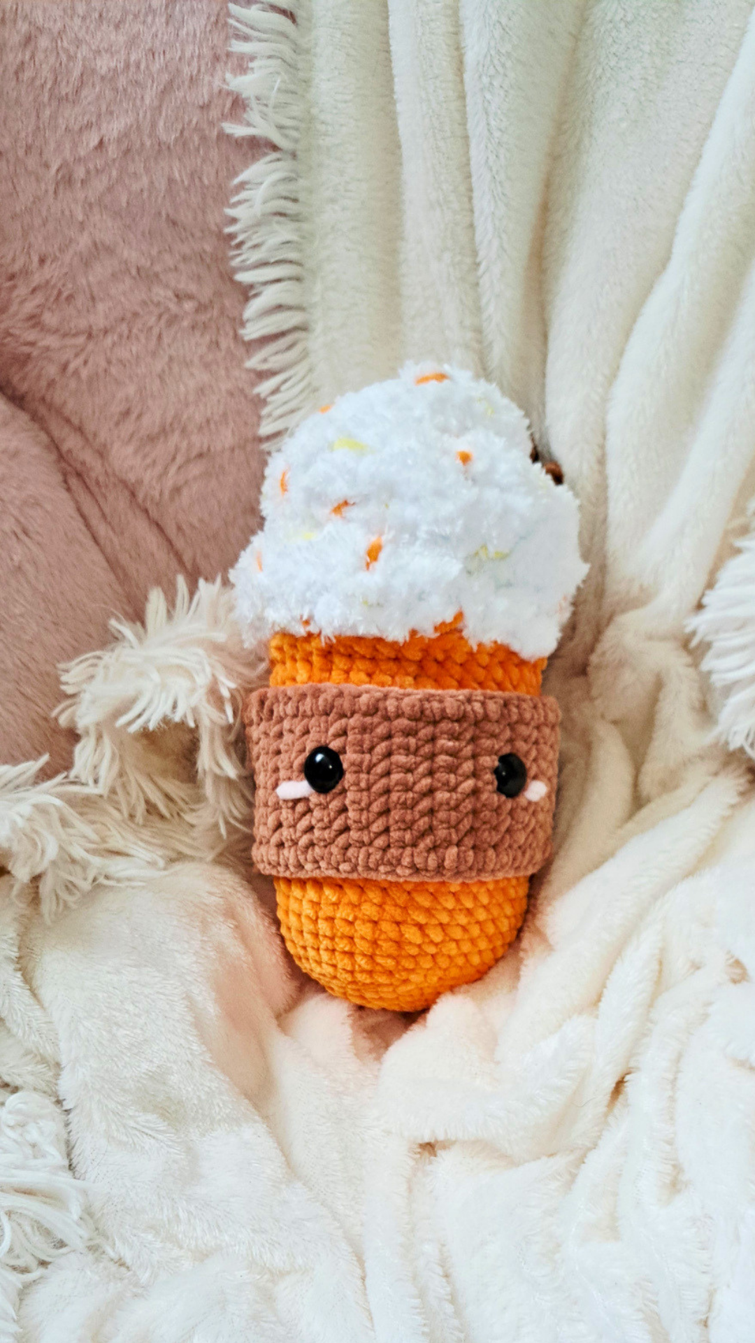 Crochet Pumpkin Spice Latte Plush | Fall Coffee Plushie | Handmade PSL Stuffed Toy | Cozy Autumn Decor | Coffee Lover Gift