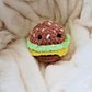 Chubby Burger Crochet Plush | Cute Hamburger Plushie | Food Plush | Kawaii Crochet Food | Handmade Amigurumi | Foodie Gift