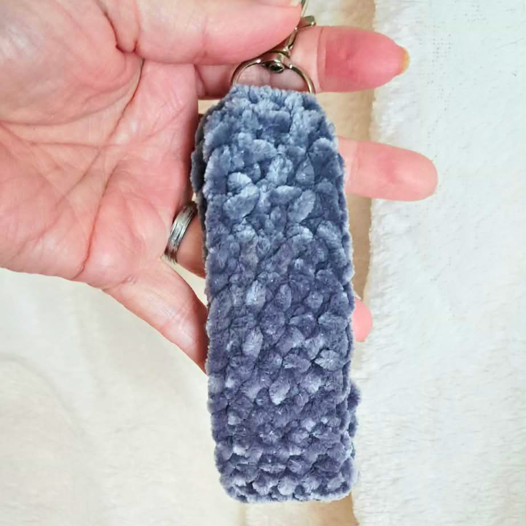 Crochet Wristlet Keychain | Velvet Wrist Strap | Handmade Keychain Wristlet | Soft Key Holder