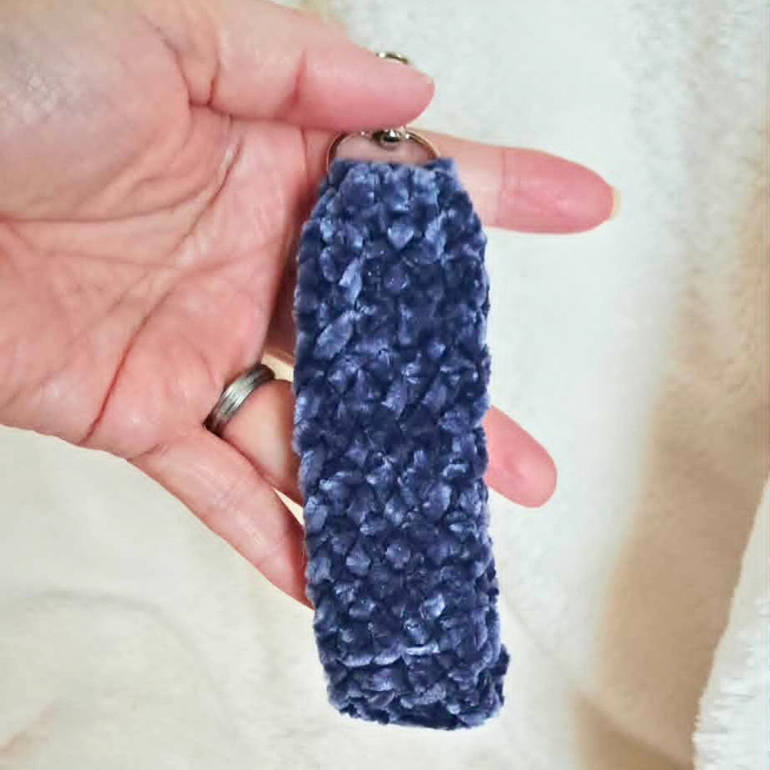 Crochet Wristlet Keychain | Velvet Wrist Strap | Handmade Keychain Wristlet | Soft Key Holder