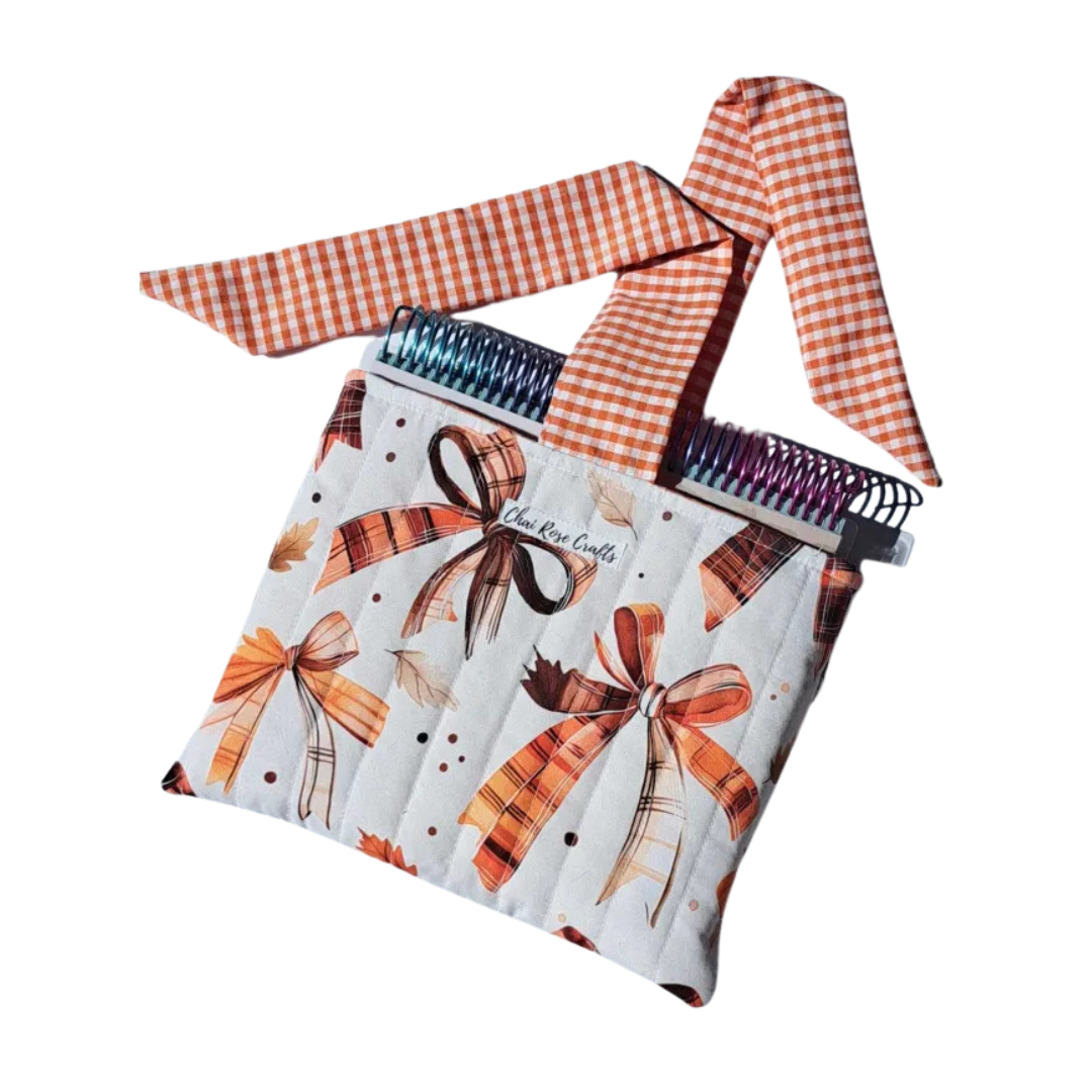 Cozy Autumn Book Sleeve with Gingham Tie