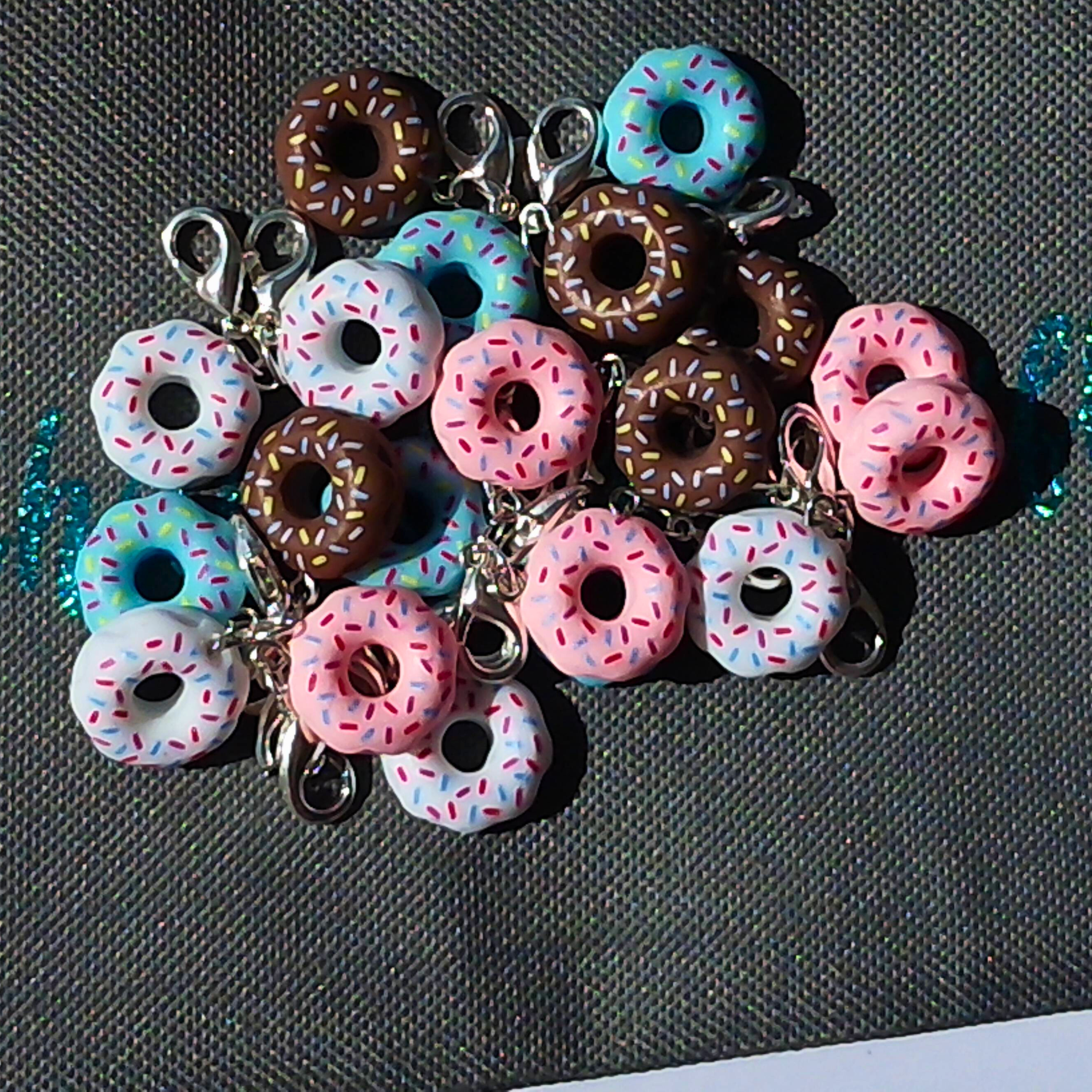 Mini Donut Zipper Charm— Resin Charm with Claw Clasp