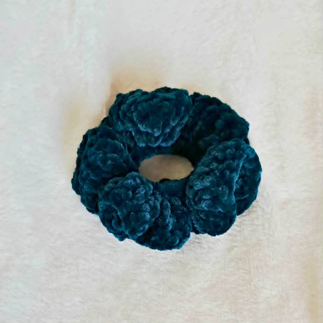 Crochet Scrunchie | Velvet Hair Scrunchie | Handmade Hair Accessory | Soft Crochet Hair Tie | Gift for Her