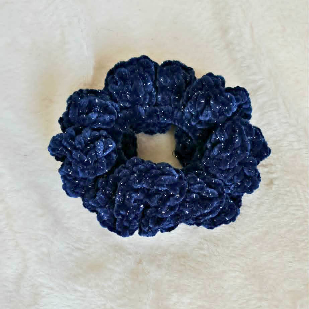 Crochet Scrunchie | Velvet Hair Scrunchie | Handmade Hair Accessory | Soft Crochet Hair Tie | Gift for Her