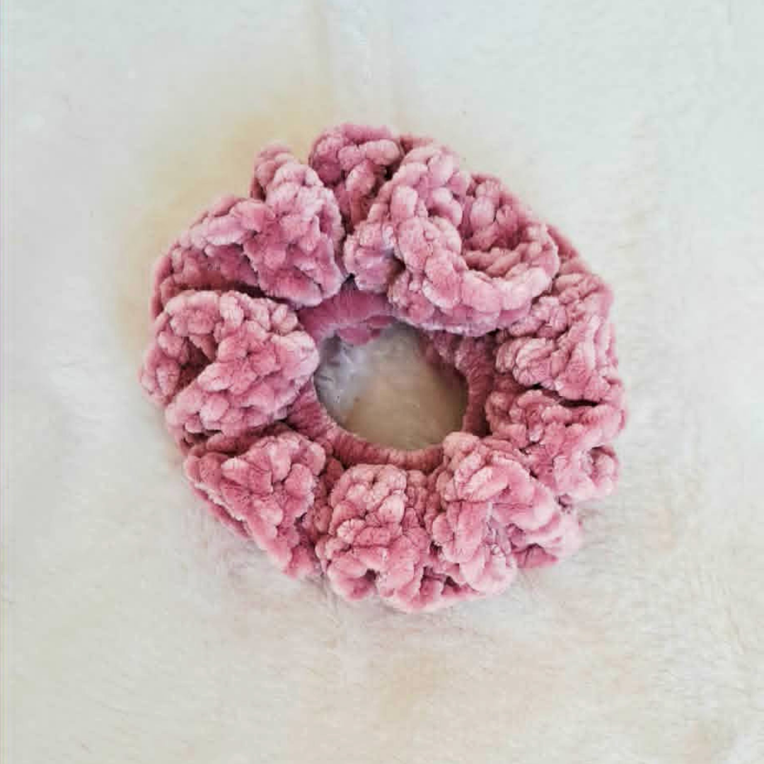Crochet Scrunchie | Velvet Hair Scrunchie | Handmade Hair Accessory | Soft Crochet Hair Tie | Gift for Her