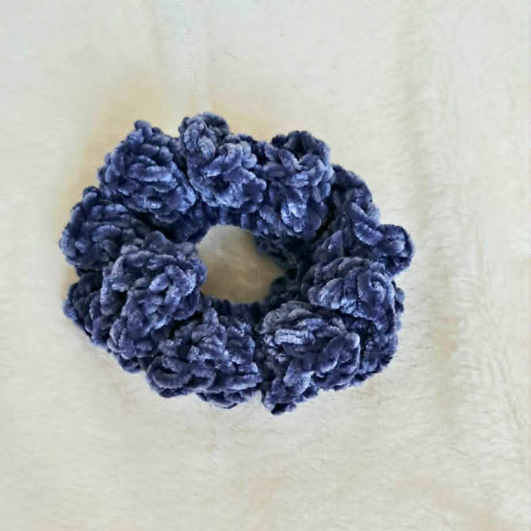Crochet Scrunchie | Velvet Hair Scrunchie | Handmade Hair Accessory | Soft Crochet Hair Tie | Gift for Her