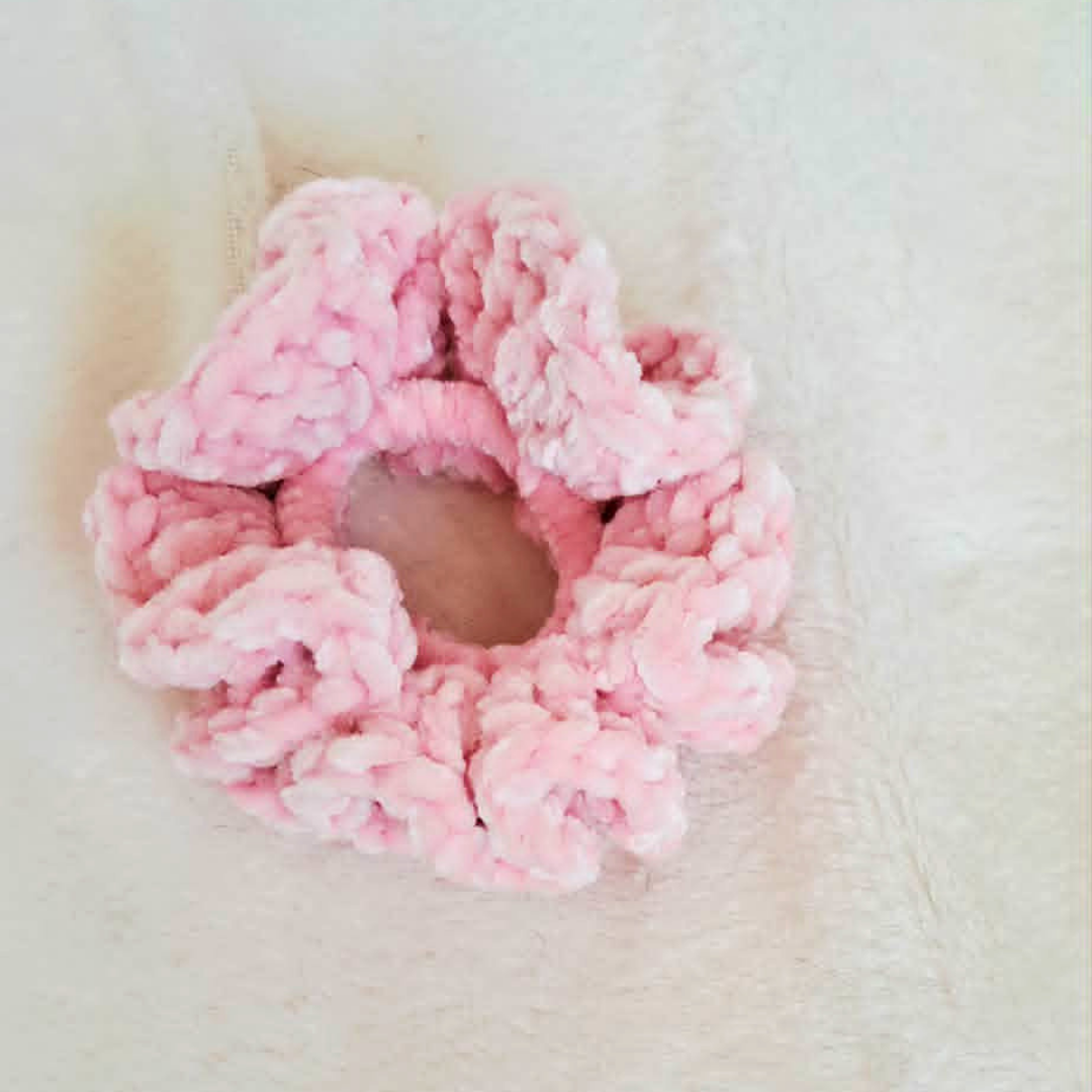 Crochet Scrunchie | Velvet Hair Scrunchie | Handmade Hair Accessory | Soft Crochet Hair Tie | Gift for Her