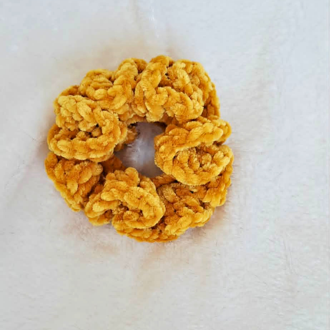 Crochet Scrunchie | Velvet Hair Scrunchie | Handmade Hair Accessory | Soft Crochet Hair Tie | Gift for Her