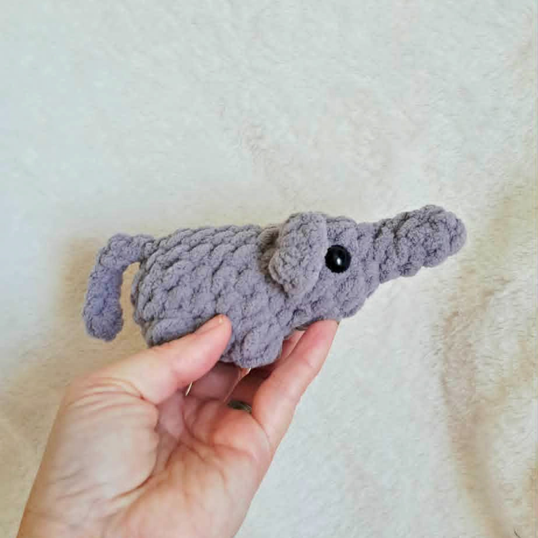 Tiny Crochet Elephant Plushie | Mini Elephant Stuffed Animal | Handmade Crochet Animal | Cute Small Plush | Elephant Lover Gift