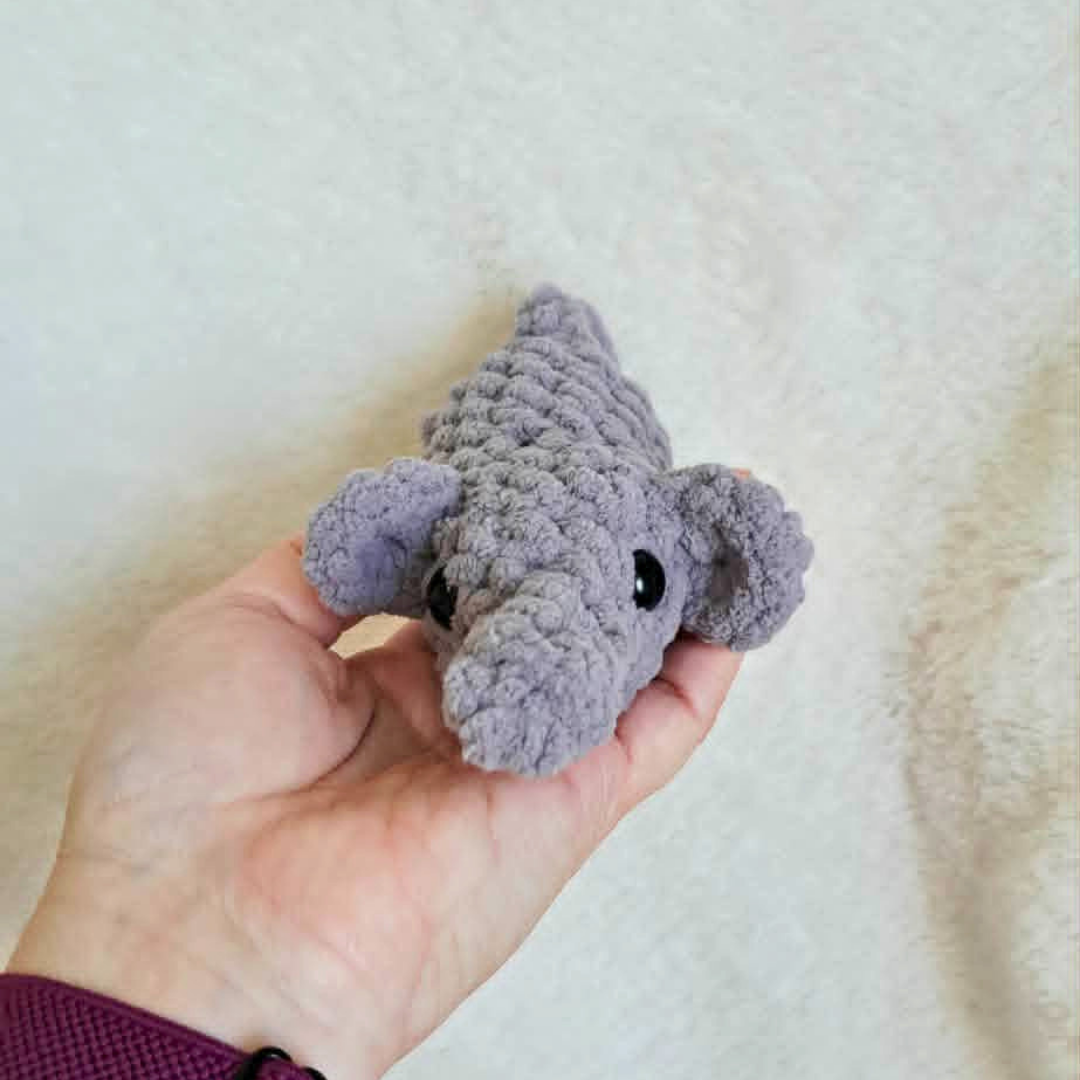 Tiny Crochet Elephant Plushie | Mini Elephant Stuffed Animal | Handmade Crochet Animal | Cute Small Plush | Elephant Lover Gift