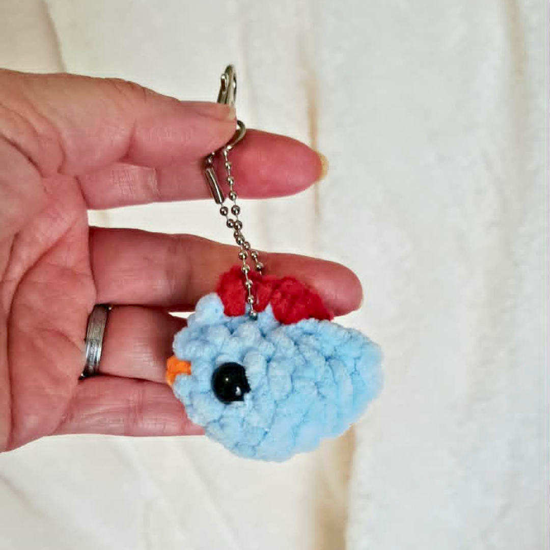 Crochet Chicken Keychain | Mini Hen Bag Charm | Handmade Farm Animal Keychain | Cute Chicken Lover Gift