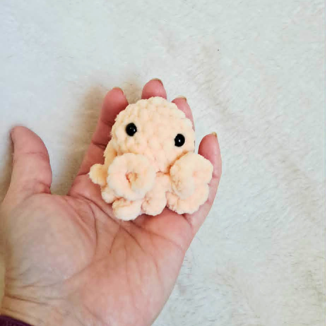 Tiny Crochet Worry Octopus | Mini Fidget Plush | Pocket Octopus | Handmade Sensory Buddy | Small Crochet Plushie