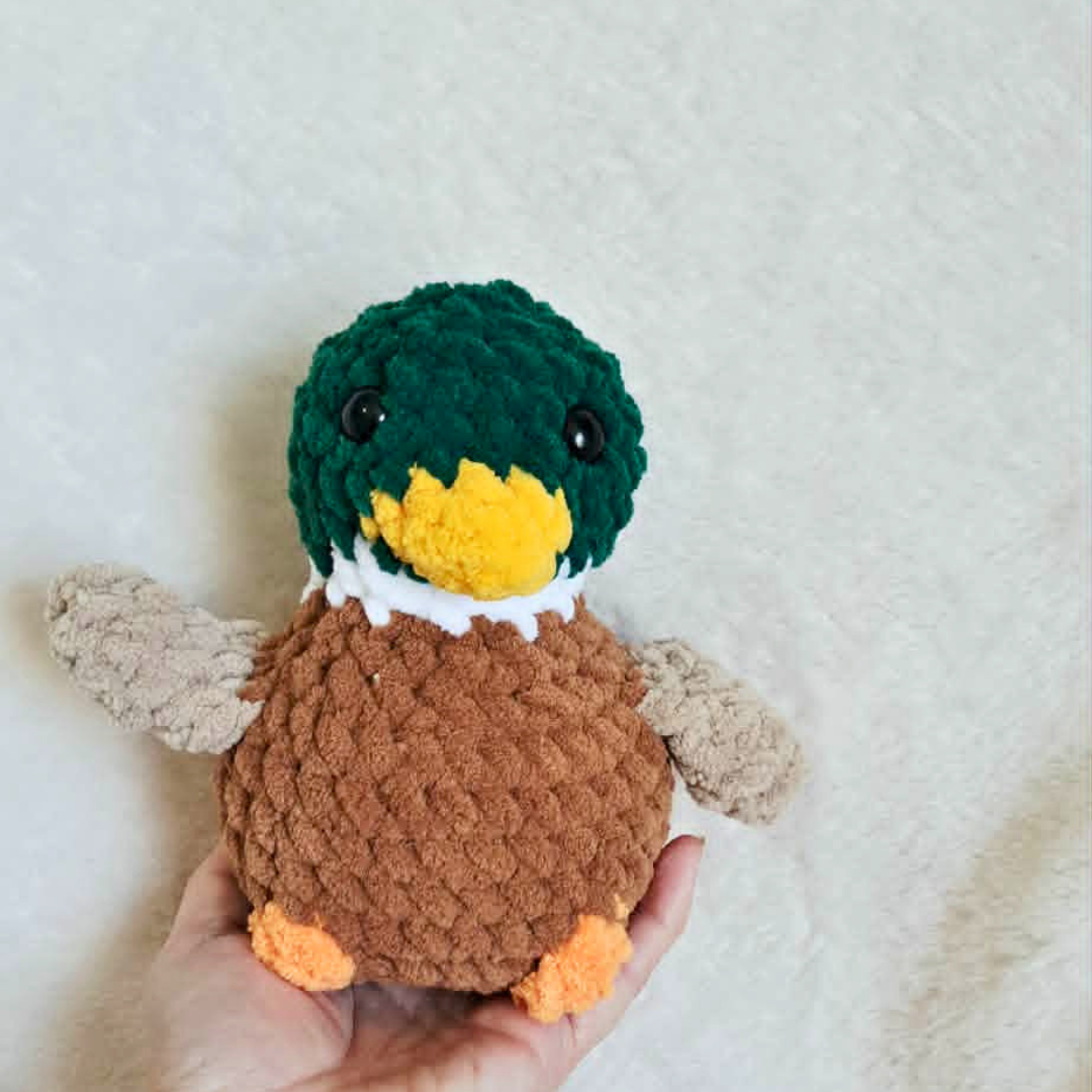 Chunky Crochet Mallard Duck Plush | Handmade Mallard Plushie | Chubby Duck Stuffed Animal | Crochet Bird Gift | Duck Lover Gift
