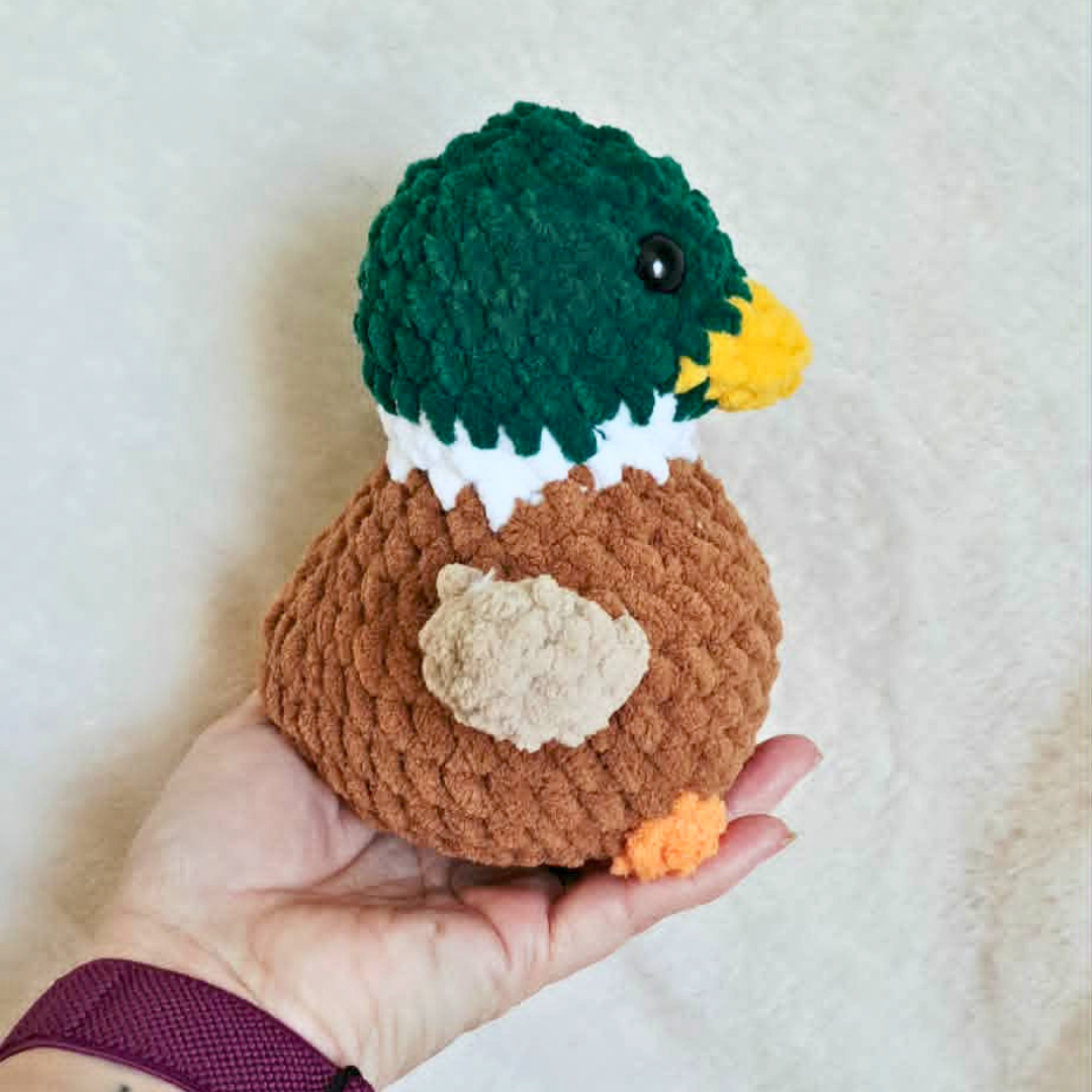Chunky Crochet Mallard Duck Plush | Handmade Mallard Plushie | Chubby Duck Stuffed Animal | Crochet Bird Gift | Duck Lover Gift