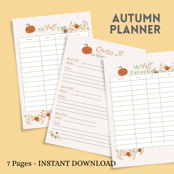 Fall Reading Journal | Digital Download (8.5x11, A4, A5)