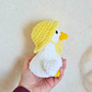 Crochet Goose Plush | Goose in Rain Hat | Handmade Goose Stuffed Animal | Cute Farm Animal Plush | Cottagecore Crochet Goose