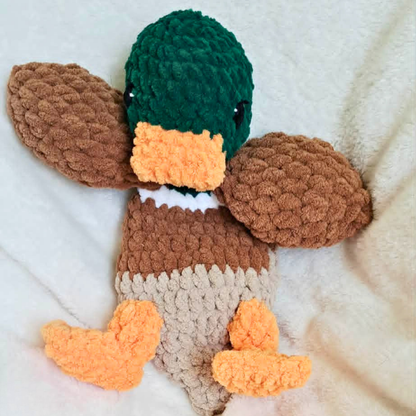 Crochet Duck Lovey | Handmade Mallard or White Duck Plush | Soft Stuffed Duck | Duck Lover Gift | Handmade Crochet Plushie