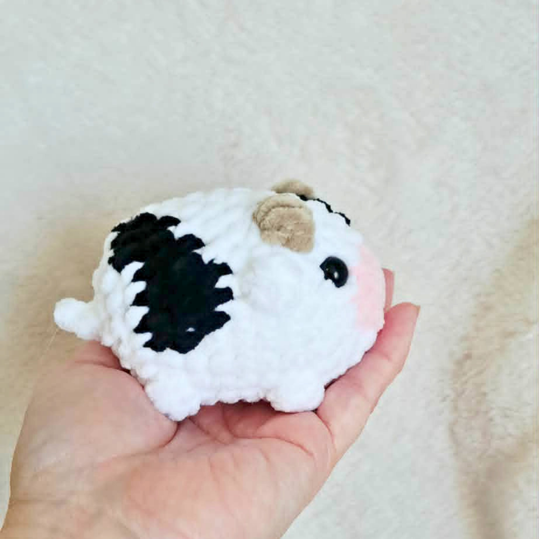 Mini Crochet Cow Plush | Handmade Cow Stuffed Animal | Tiny Farm Animal Plushie | Cute Pocket Cow | Cow Lover Gift