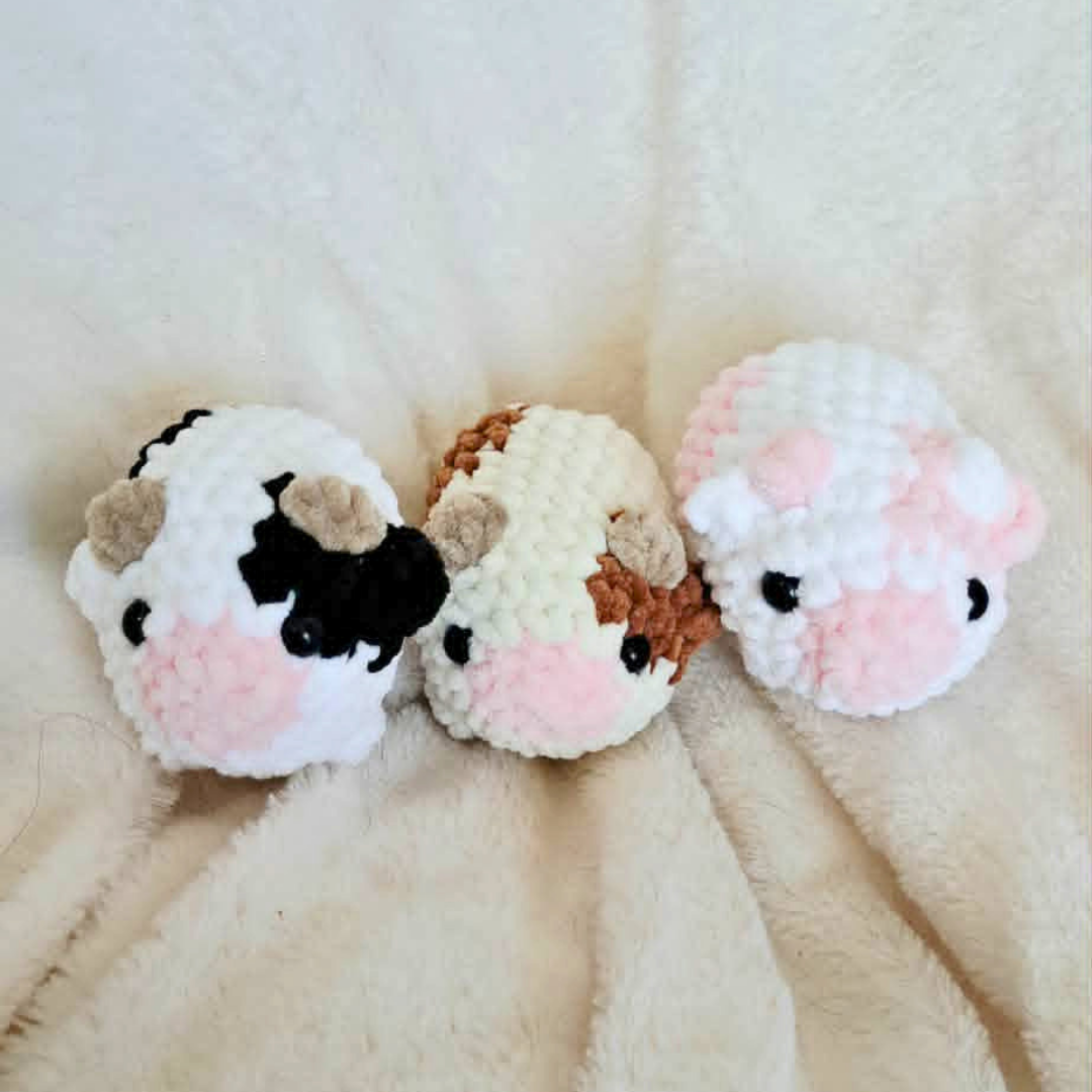 Mini Crochet Cow Plush | Handmade Cow Stuffed Animal | Tiny Farm Animal Plushie | Cute Pocket Cow | Cow Lover Gift