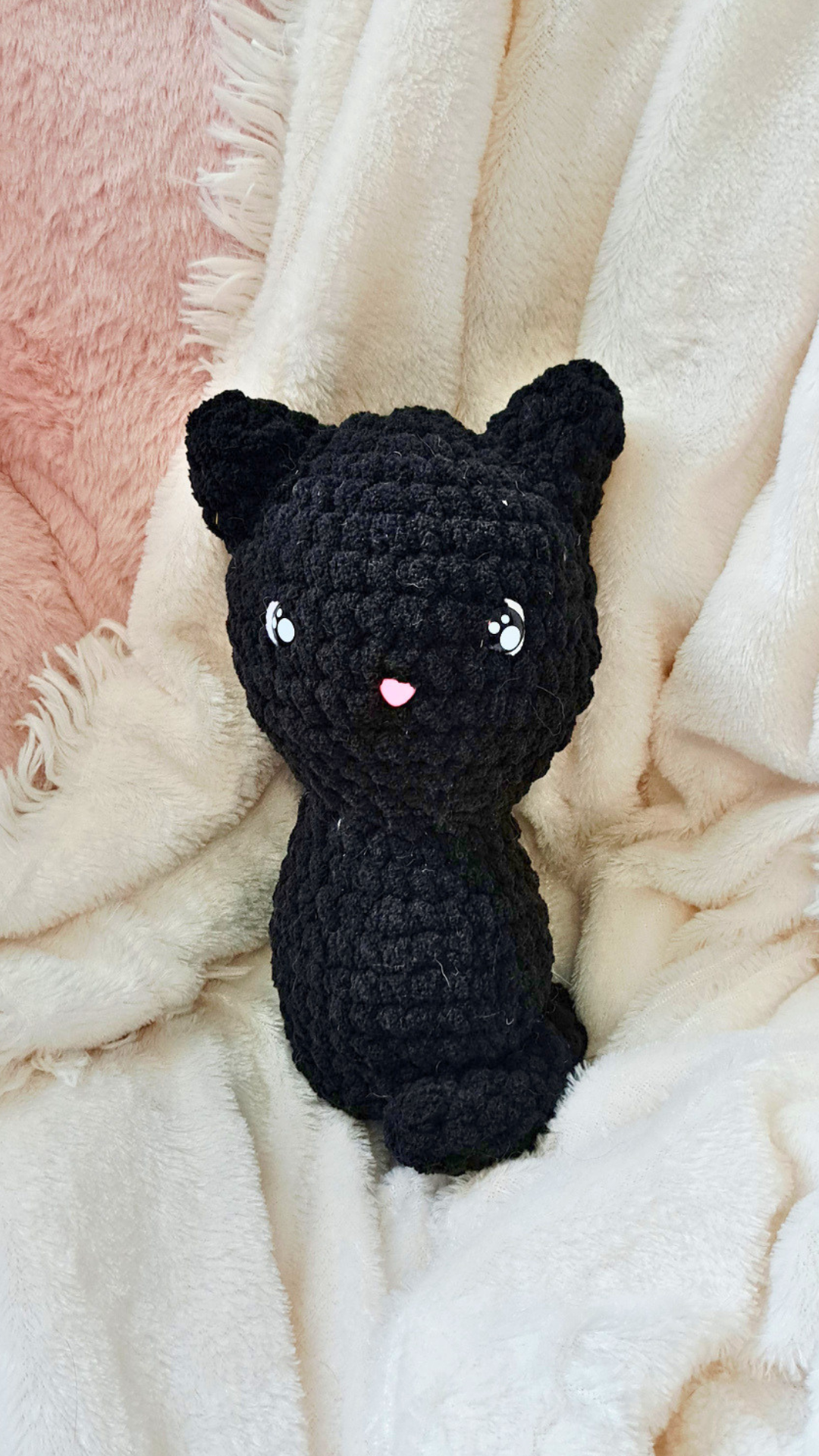 Black Cat Crochet Plush | Handmade Kitty Stuffed Animal | Cute Black Cat Plushie | Cat Lover Gift | Kawaii Crochet Cat