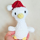 Crochet Goose in Santa Hat Plush — Handmade Christmas Goose Stuffed Animal