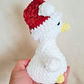 Crochet Goose in Santa Hat Plush — Handmade Christmas Goose Stuffed Animal