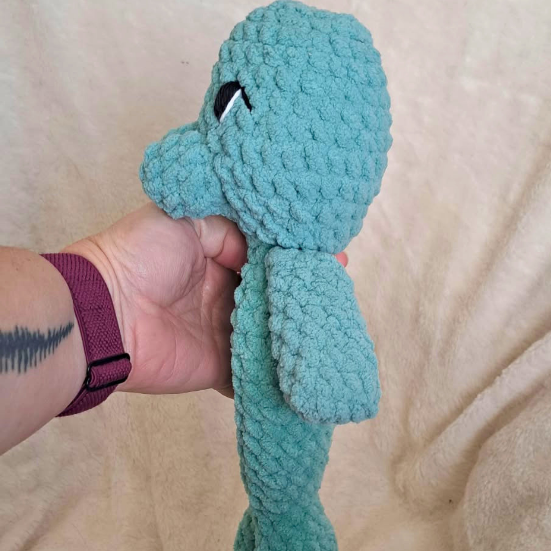Mini Manatee Snuggler Crochet Plush | Handmade Sea Cow Lovey, Ocean Nursery Gift