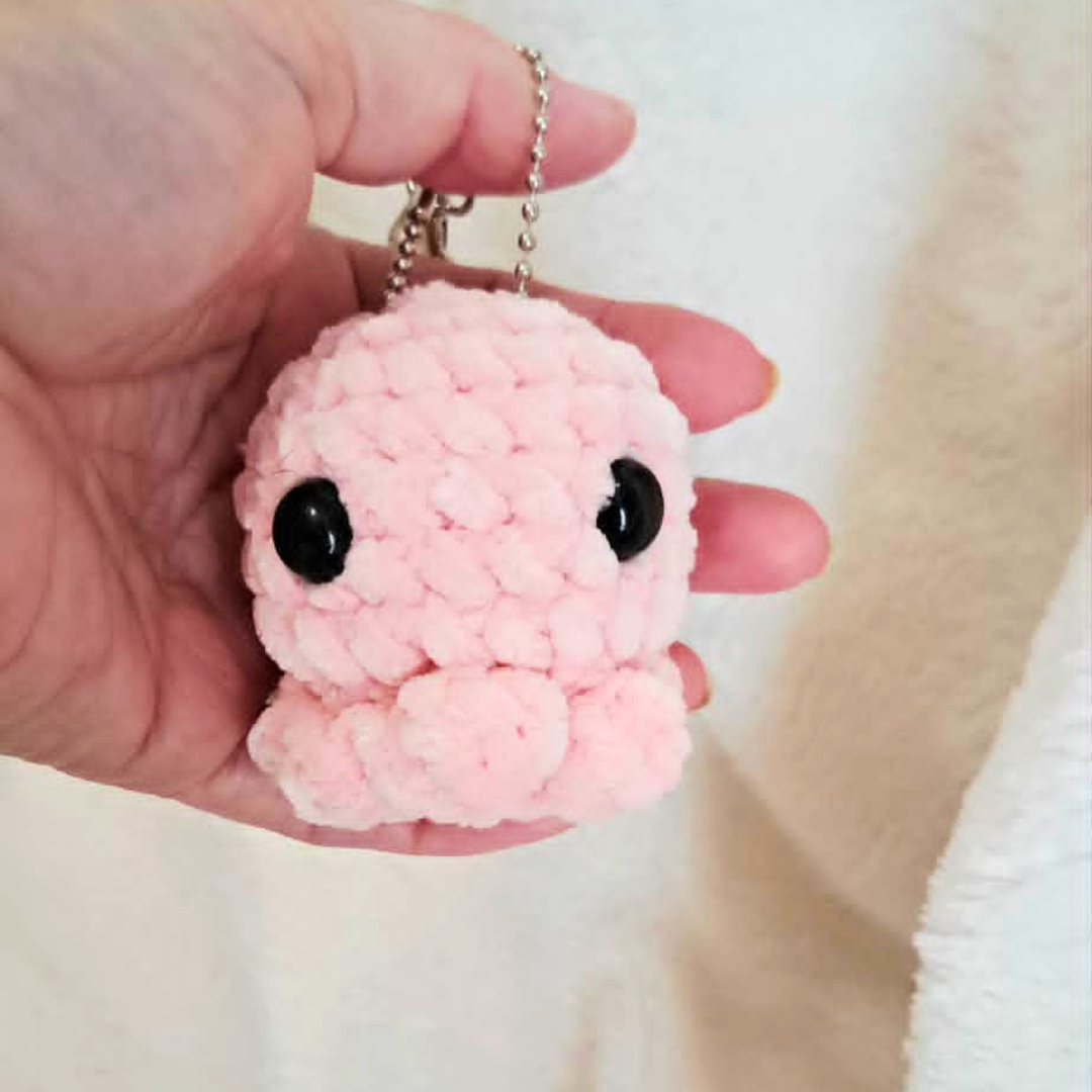 Mini Crochet Octopus Keychain | Plush Octopus Bag Charm | Cute Kawaii Sea Animal Keychain | Handmade Crochet Gift