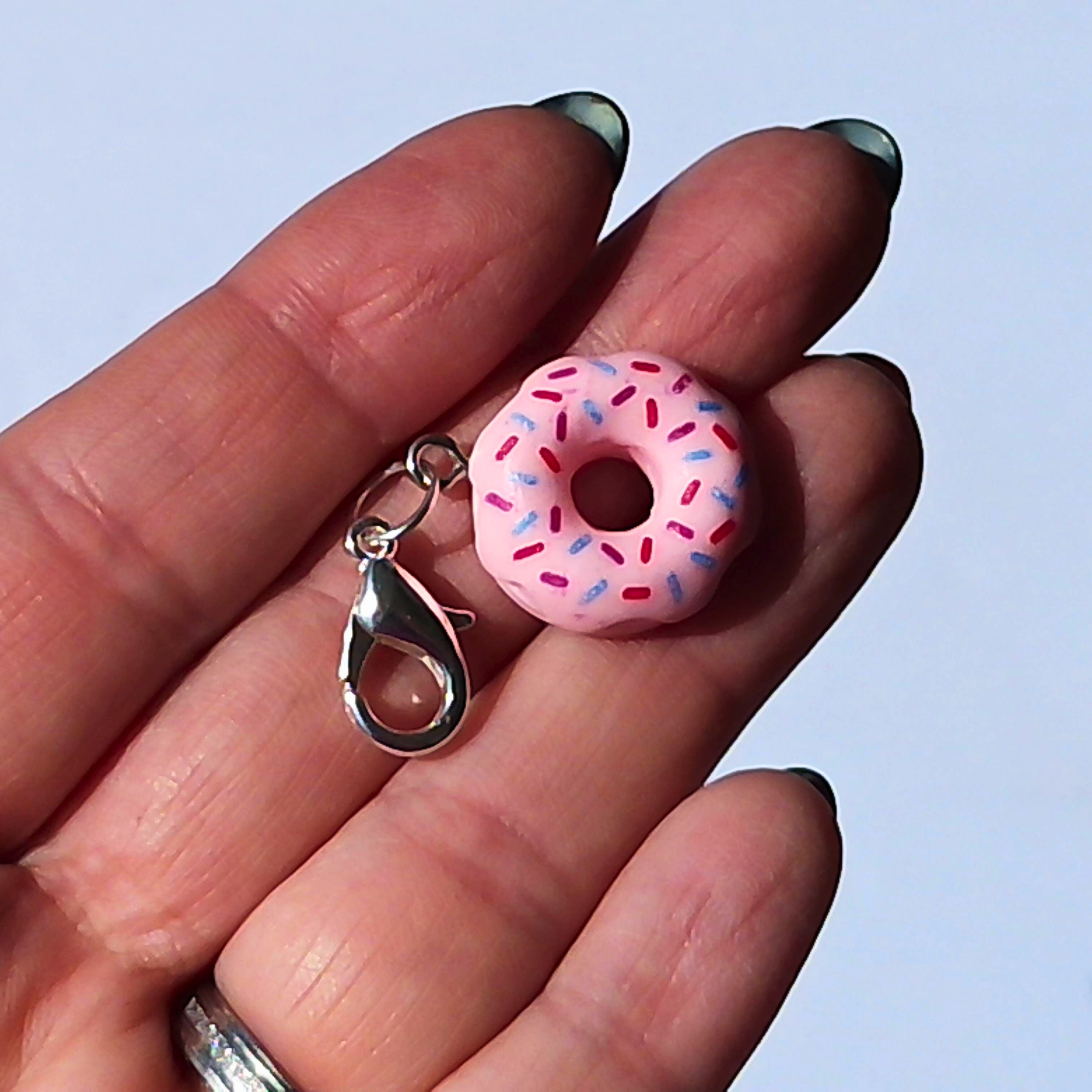 Mini Donut Zipper Charm— Resin Charm with Claw Clasp