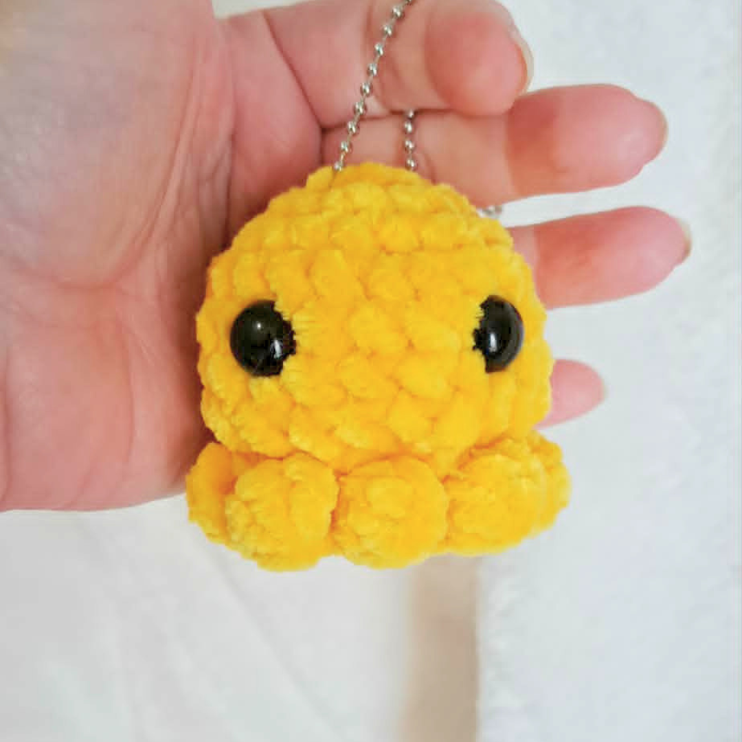 Mini Crochet Octopus Keychain | Plush Octopus Bag Charm | Cute Kawaii Sea Animal Keychain | Handmade Crochet Gift