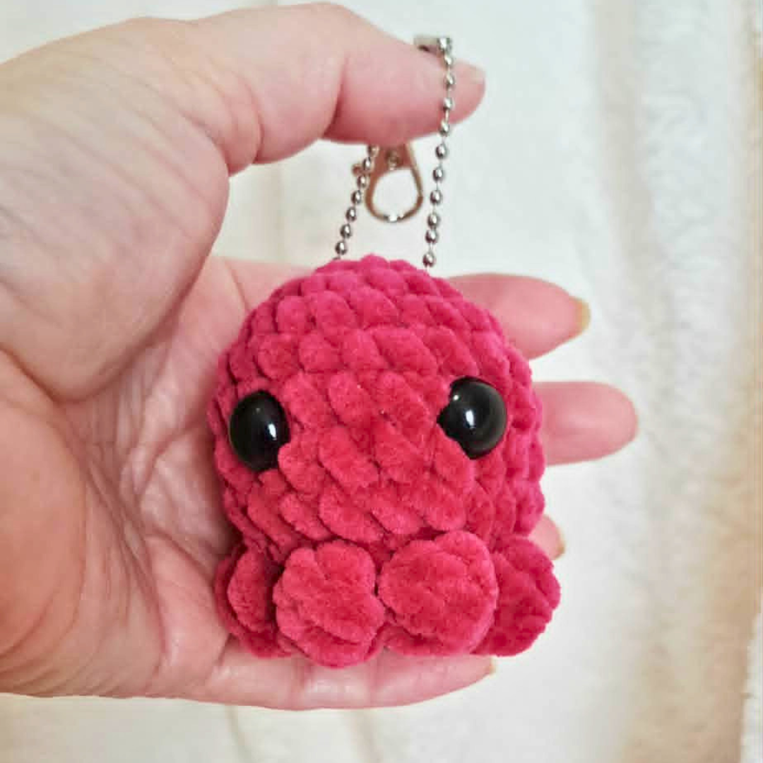 Mini Crochet Octopus Keychain | Plush Octopus Bag Charm | Cute Kawaii Sea Animal Keychain | Handmade Crochet Gift