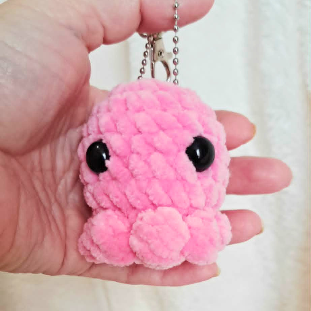 Mini Crochet Octopus Keychain | Plush Octopus Bag Charm | Cute Kawaii Sea Animal Keychain | Handmade Crochet Gift