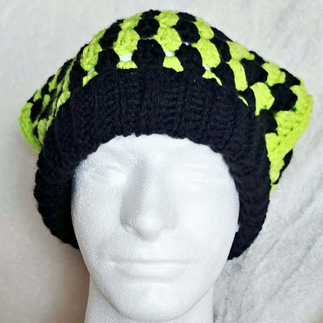 Crochet Hexi-Jester Hat – Handmade Whimsical Pom Pom Hat