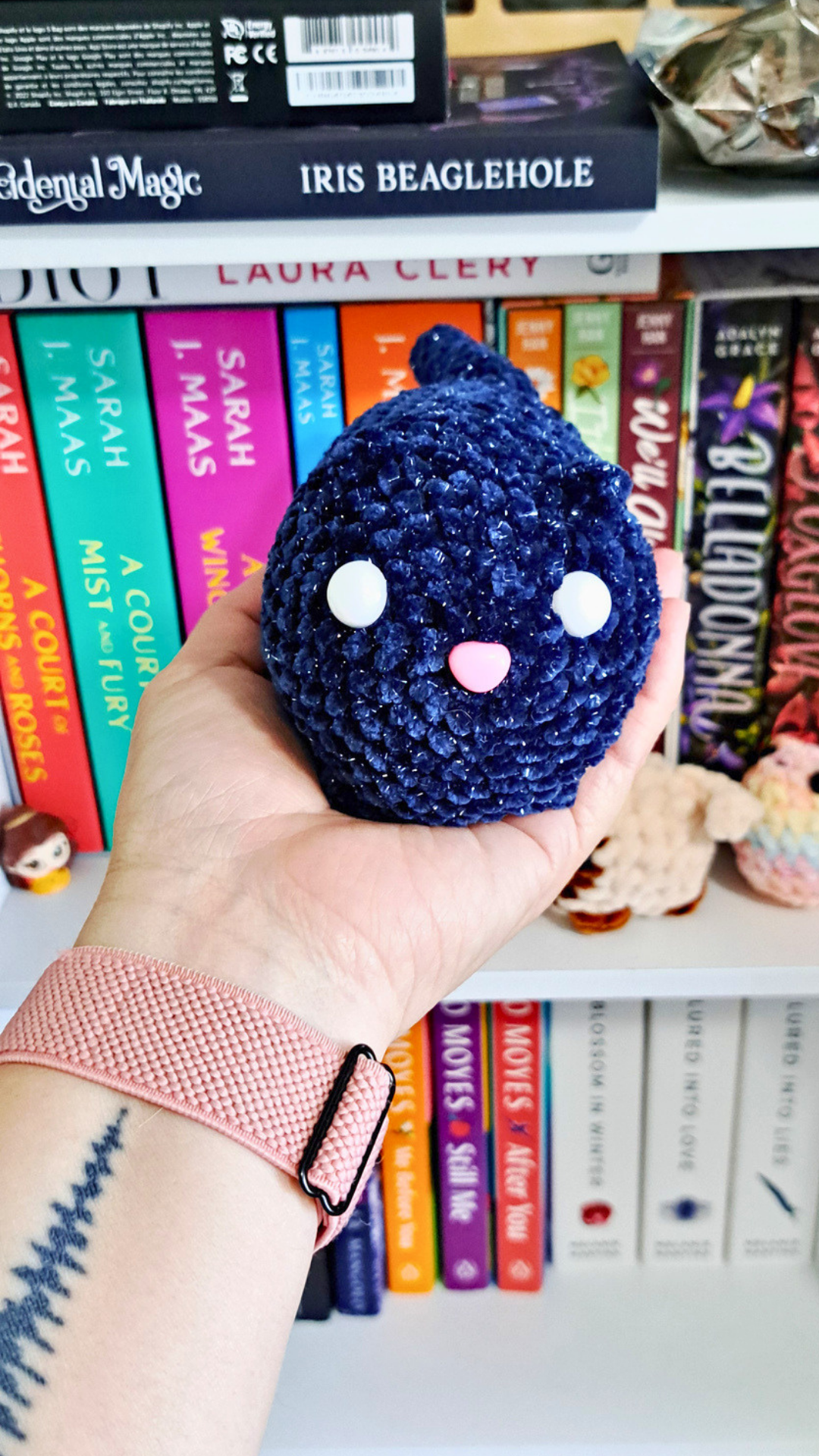 Moonlight Loaf Cat | Sparkly Crochet Cat Plushie