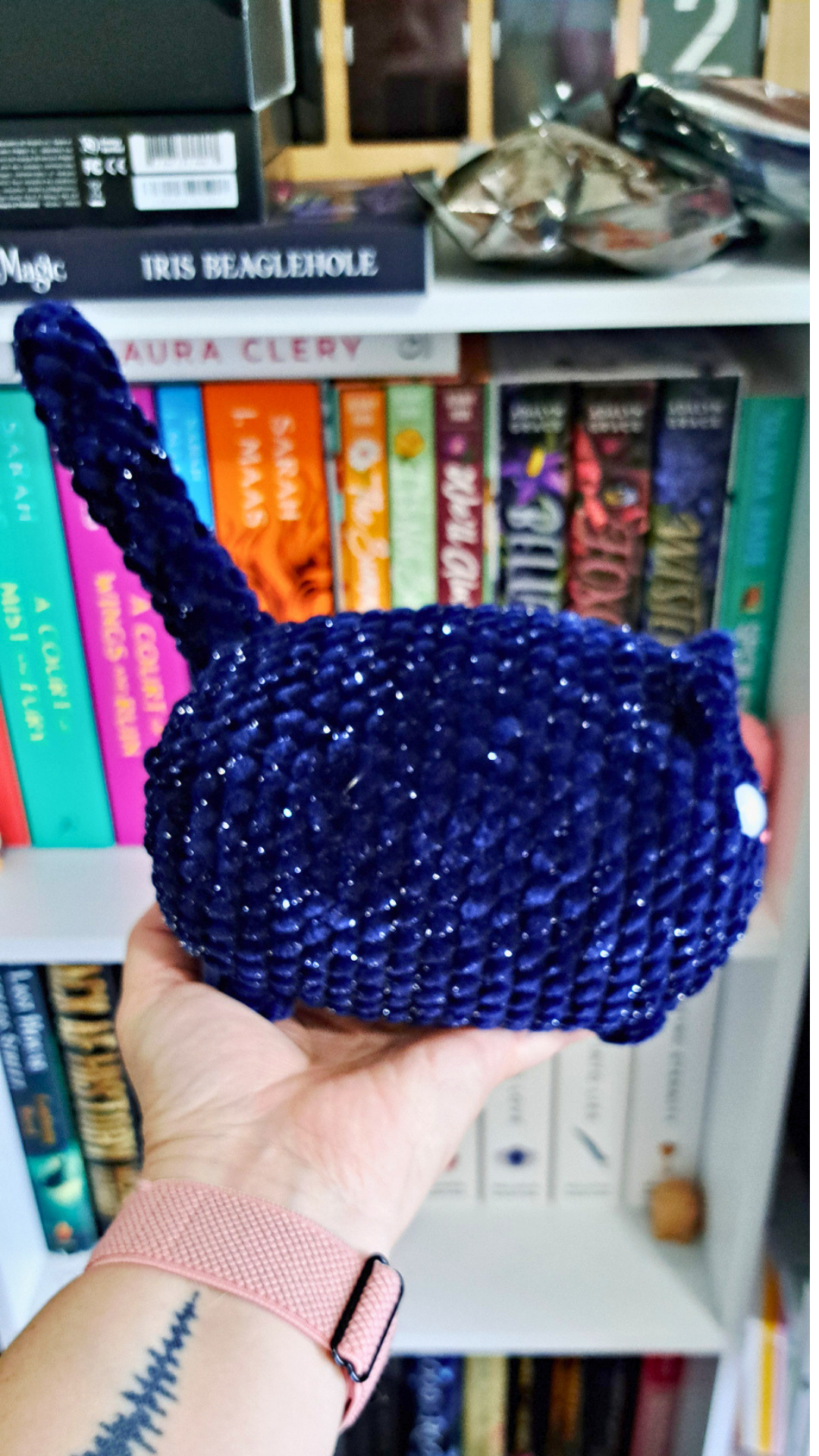 Moonlight Loaf Cat | Sparkly Crochet Cat Plushie