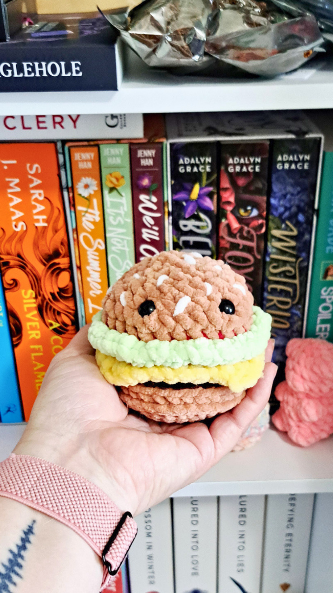 Chubby Burger Crochet Plush | Cute Hamburger Plushie | Food Plush | Kawaii Crochet Food | Handmade Amigurumi | Foodie Gift