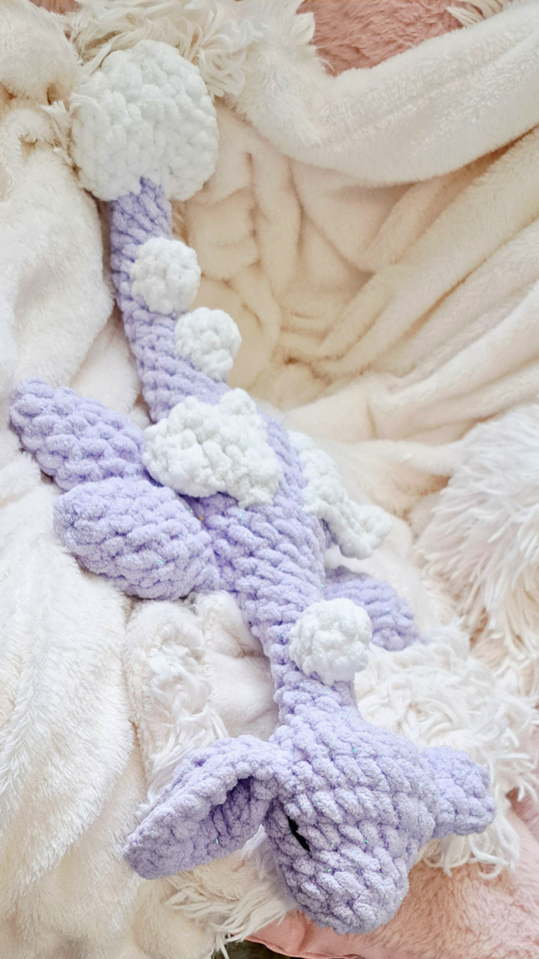 Crochet Water Dragon Plush | Lavender Fantasy Dragon | Handmade Dragon Plushie | Mythical Creature Stuffed Animal | Fantasy Gift