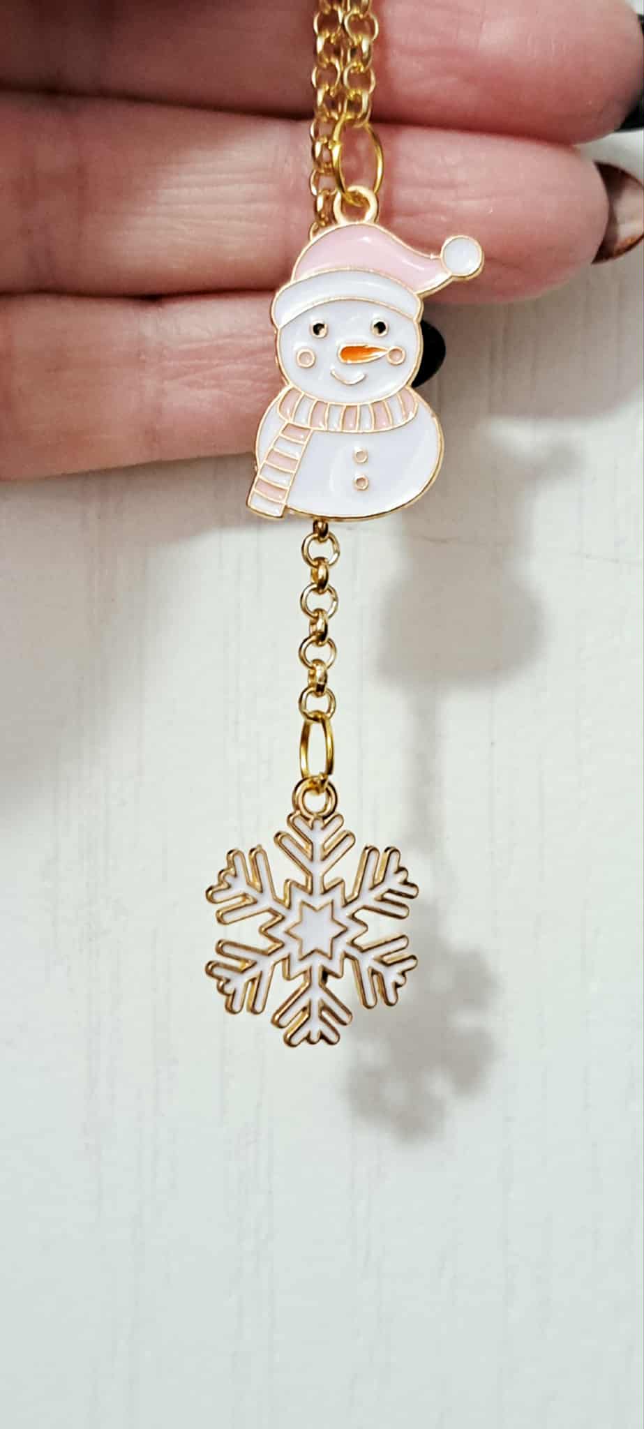 Snowman & Snowflake Zipper Charm