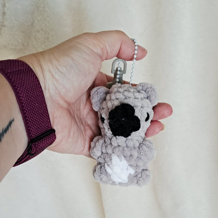 Crochet Koala Keychain | Handmade Amigurumi Koala | Cute Animal Bag Charm | Kawaii Crochet Keychain
