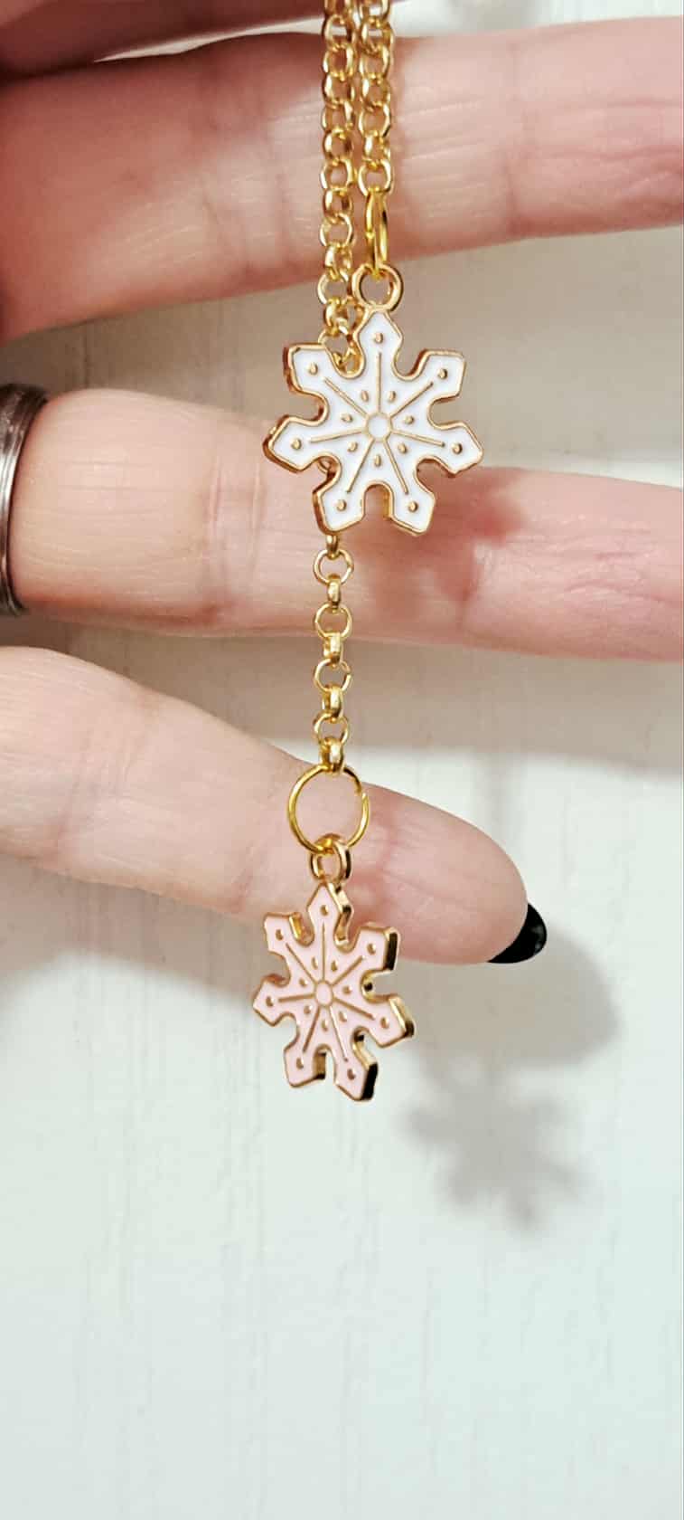 Double Snowflake Zipper Charm