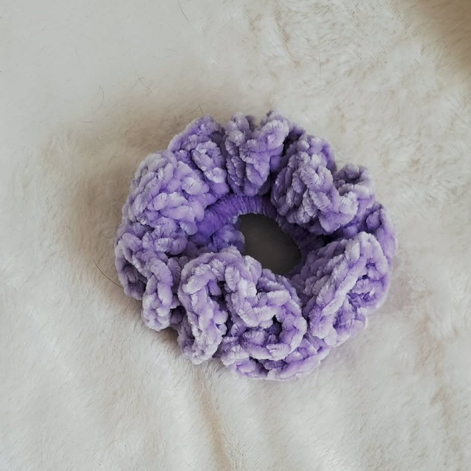 Crochet Scrunchie | Velvet Hair Scrunchie | Handmade Hair Accessory | Soft Crochet Hair Tie | Gift for Her