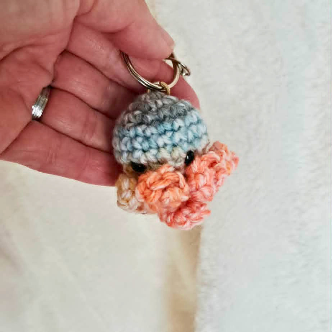 Tiny Crochet Octopus Keychain | Mini Octopus Bag Charm | Crochet Sea Creature | Cute Ocean Keychain | Handmade Gift