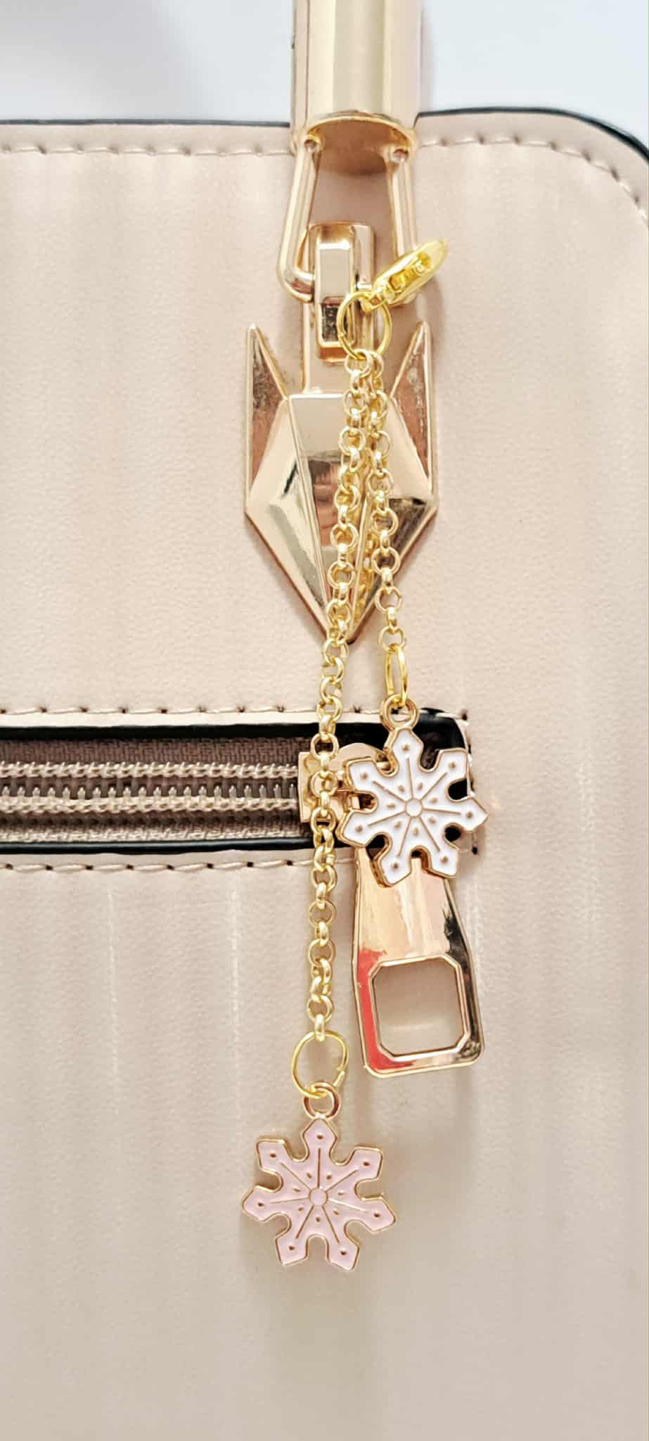 Double Snowflake Zipper Charm